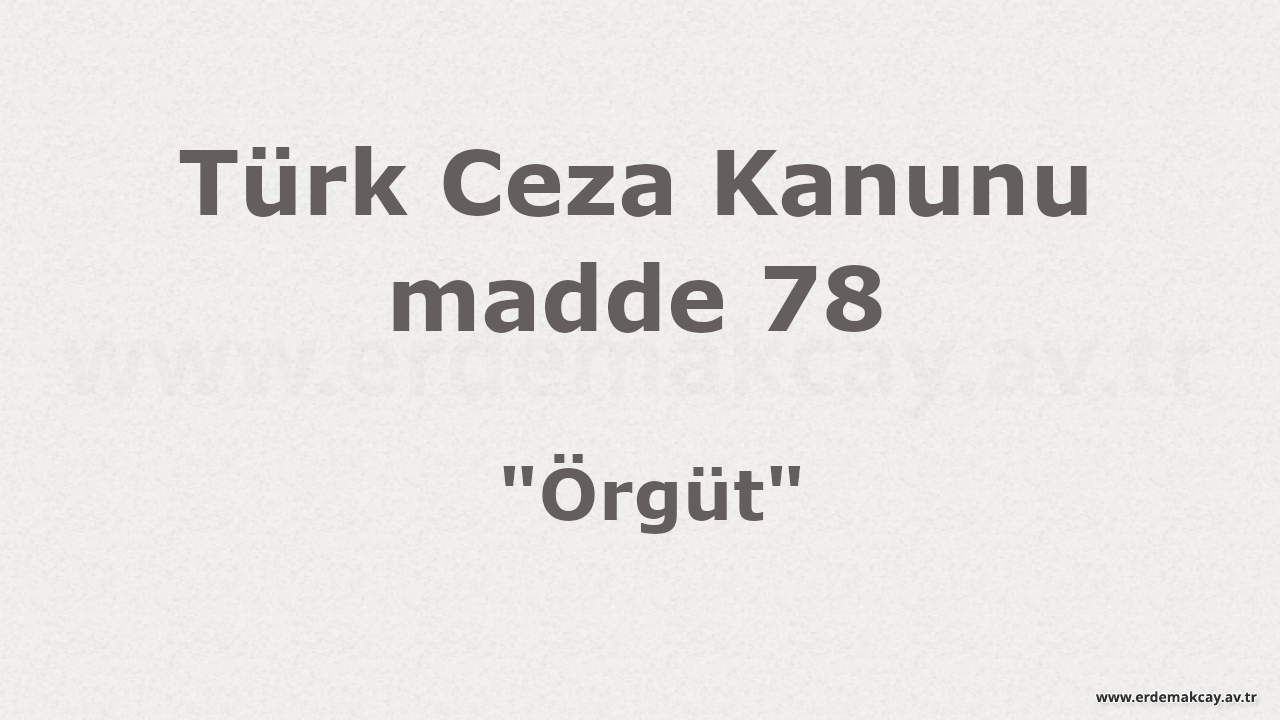 TCK madde 78 – Örgüt (Soykırım ve İnsanlığa Karşı Suçlar kapsamında)